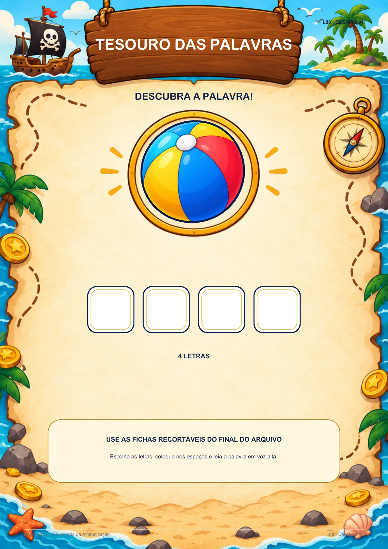 Jogo Tesouro das Palavras para imprimir