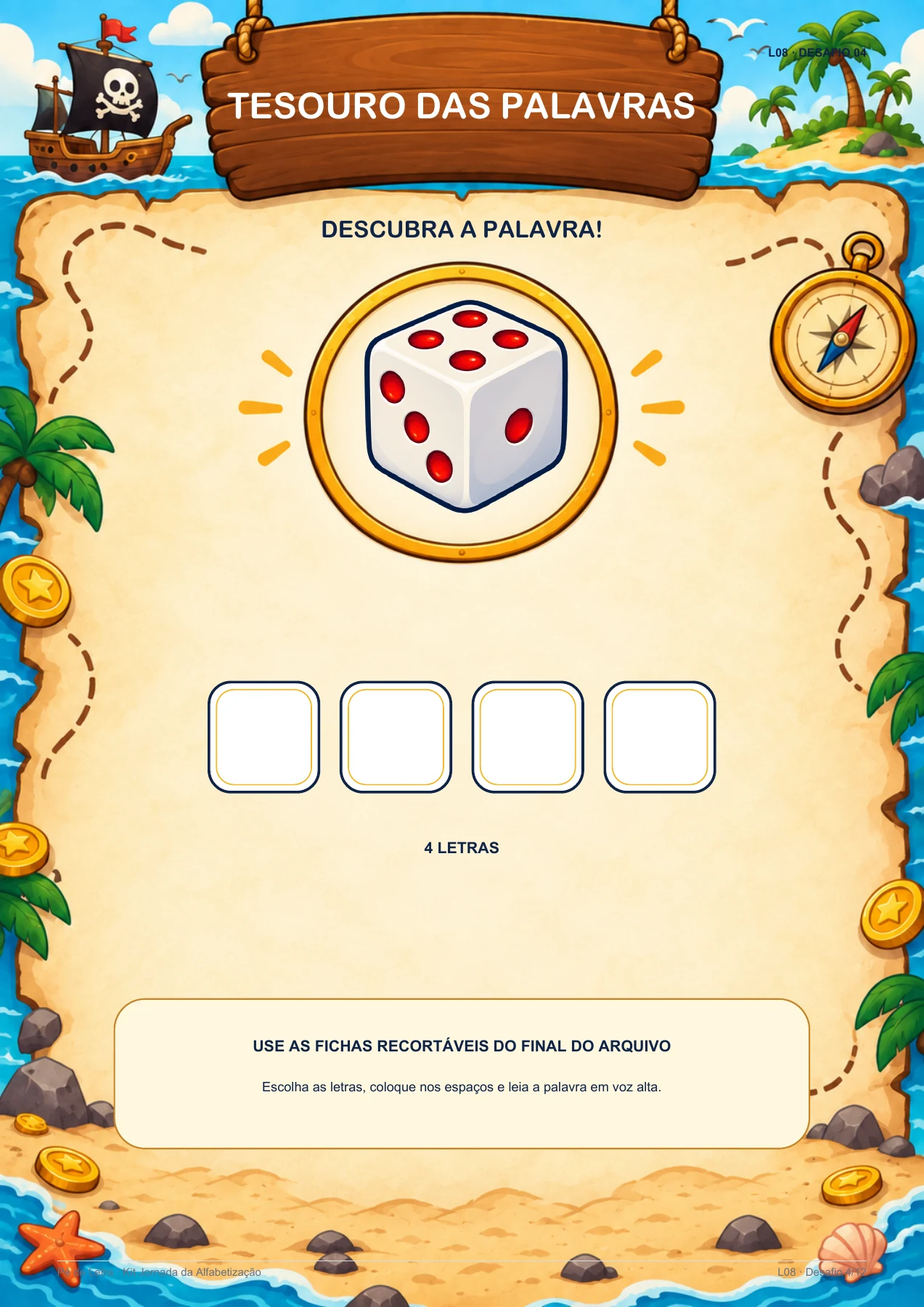 Jogo Tesouro das Palavras para imprimir